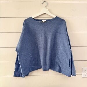 PURE J. JILL Cashmere Cotton Blue Sweater Size Medium